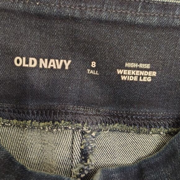 OLD NAVY High Rise Weekender Wide Leg Women's 8 Tall Stretch Crop Jeans - Picture 4 of 4